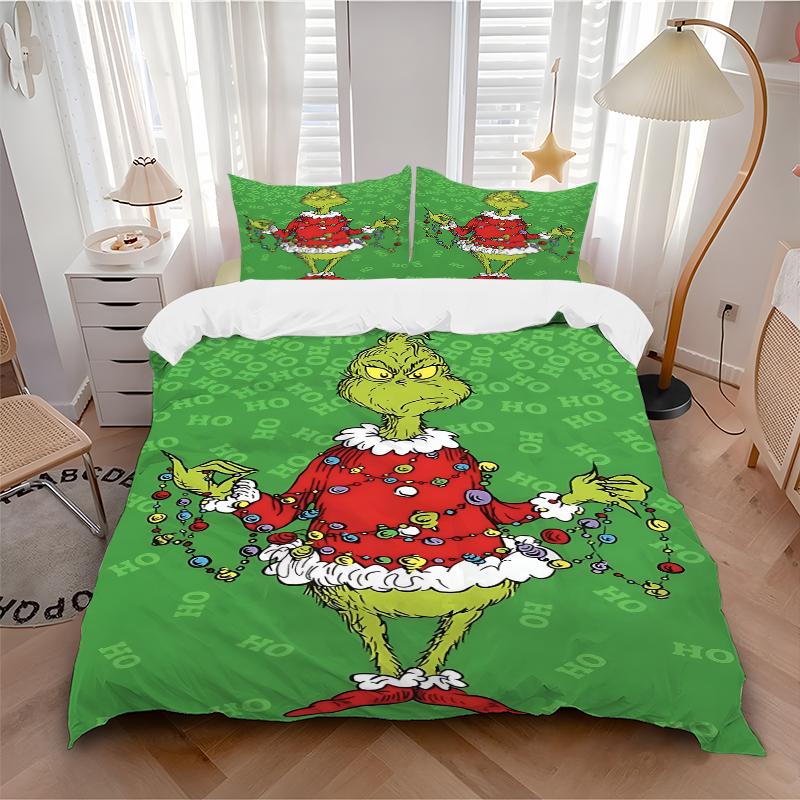 1Pc Grinch Christmas Bedding Set Quilt