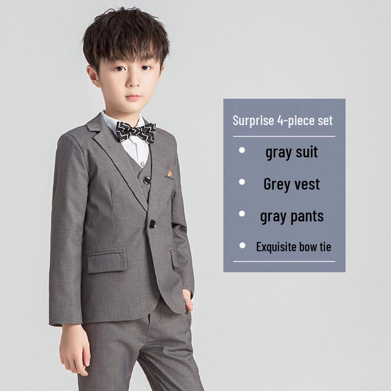 

Детский смокинг для мальчиков - Весенне-осенний наряд для свадьбы или мероприятия 100cm, recommended weight 13-15kg