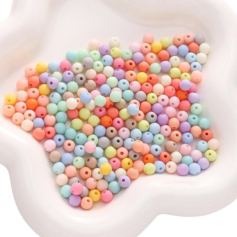 Handmade Beads 6-16mm Acrylic Mixed Colors Mixed Batch Frosted Round Beads Handmade Diy Hand Stringing Beads Jewelry Accessories Material Package