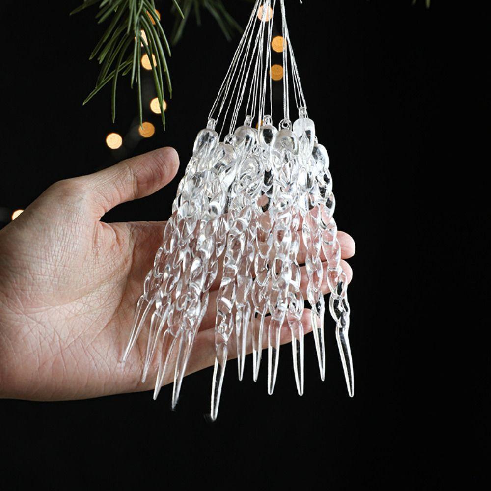 DIY Transparent Icicle Ornaments Exquisite Xmas Tree Ornaments Merry Christmas Decor