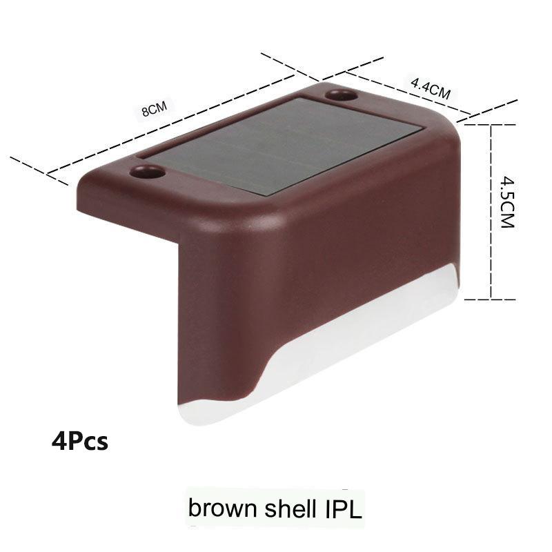 

4/8 шт. солнечные уличные садовые фонари, лестничные настенные светильники, ступенчатые светильники, светодиодные направляющие светильники, водонепроницаемое освещение, садовые фонари Color 4Pcs коричневый