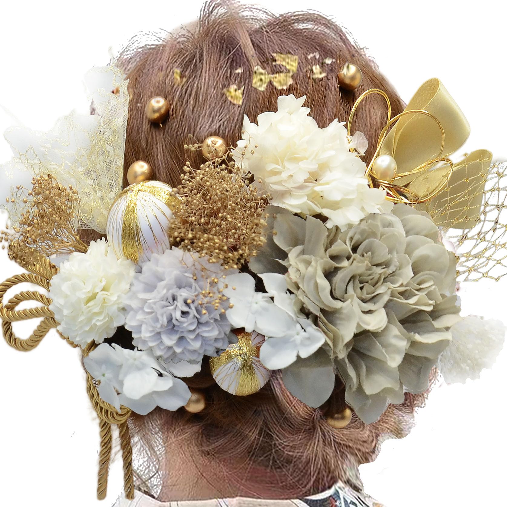 

[SOMILA] Hair Ornament for Graduation Ceremony, Coming-of-Age Ceremony, Japanese Attire, Furisode, Kimono, Wedding, Shichi-Go-San, Dahlia, Baby s