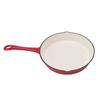 WAXJJDW Enameled Cast Iron Skillet One Piece Long Handle Red 25cm Diameter Ergonomic Design Kitchen Frying Skillet for Cooking