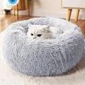 

Warm Super Cat Bed Sleeping Cat Nest Soft Long Plush Best Pet Dog Bed for Dogs Basket Cushion Cat Bed Cat Mat Animals Sleeping 40x40cm серый