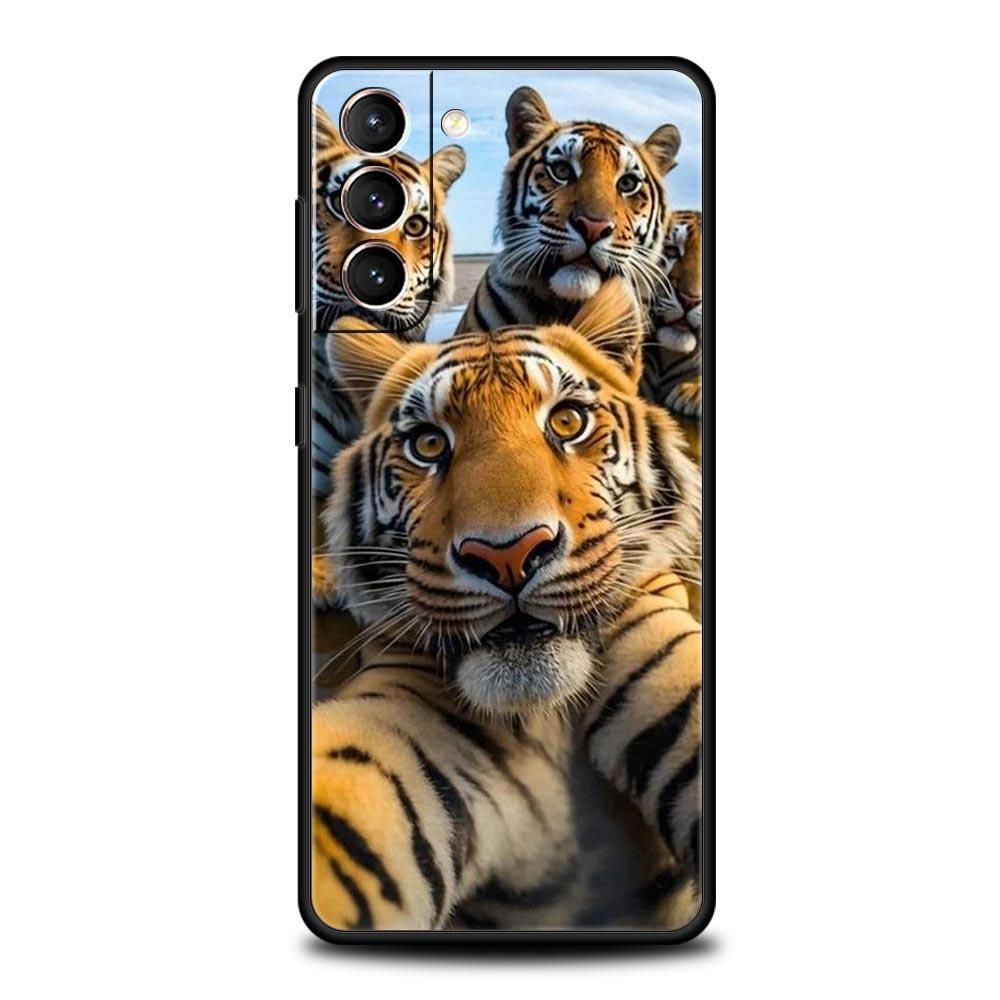 Zvířecí selfie umění Pouzdro na telefon Pro Samsung Galaxy S24 S23 Ultra S22 S21 S20 FE 5G S10 S10E S9 Plus S8 Silikonový Černý Kryt Nárazník