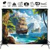 1 Piece of Polyester Pirate Ship Background Fabric, a Marine-themed Photography Backdrop, Indoor/outdoor Party Banner