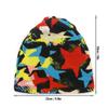 Star Geometric Print Beanies Cap Scarf Hat Dual-Use Wind Resistant Stretchable Skullies Caps For Women MenOutdoor Use Athletic Skiing Caps