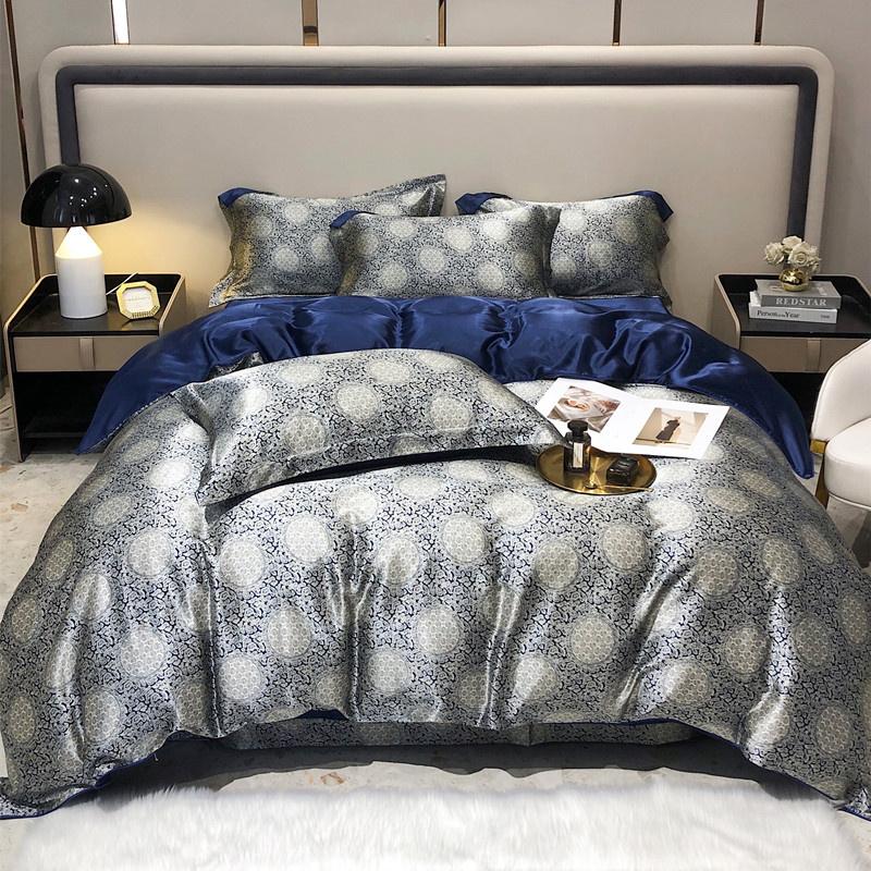 Luxury Blending Mulberry Silk Bedding Set with Duvet Cover Bed Sheet Pillowcase Double Couple Single Summer Blanket Cover Sheets