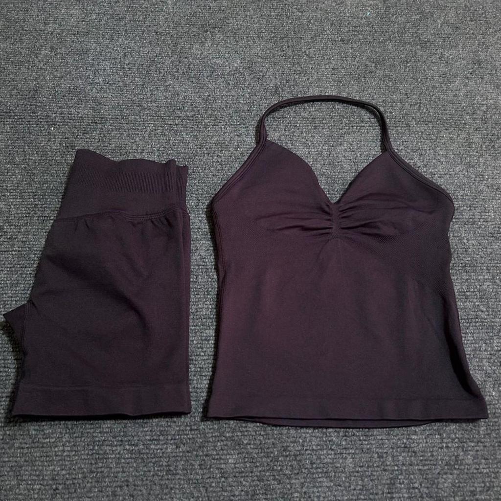 DFYNE Sports Vest & Halter Bra 3/4 Shorts Set