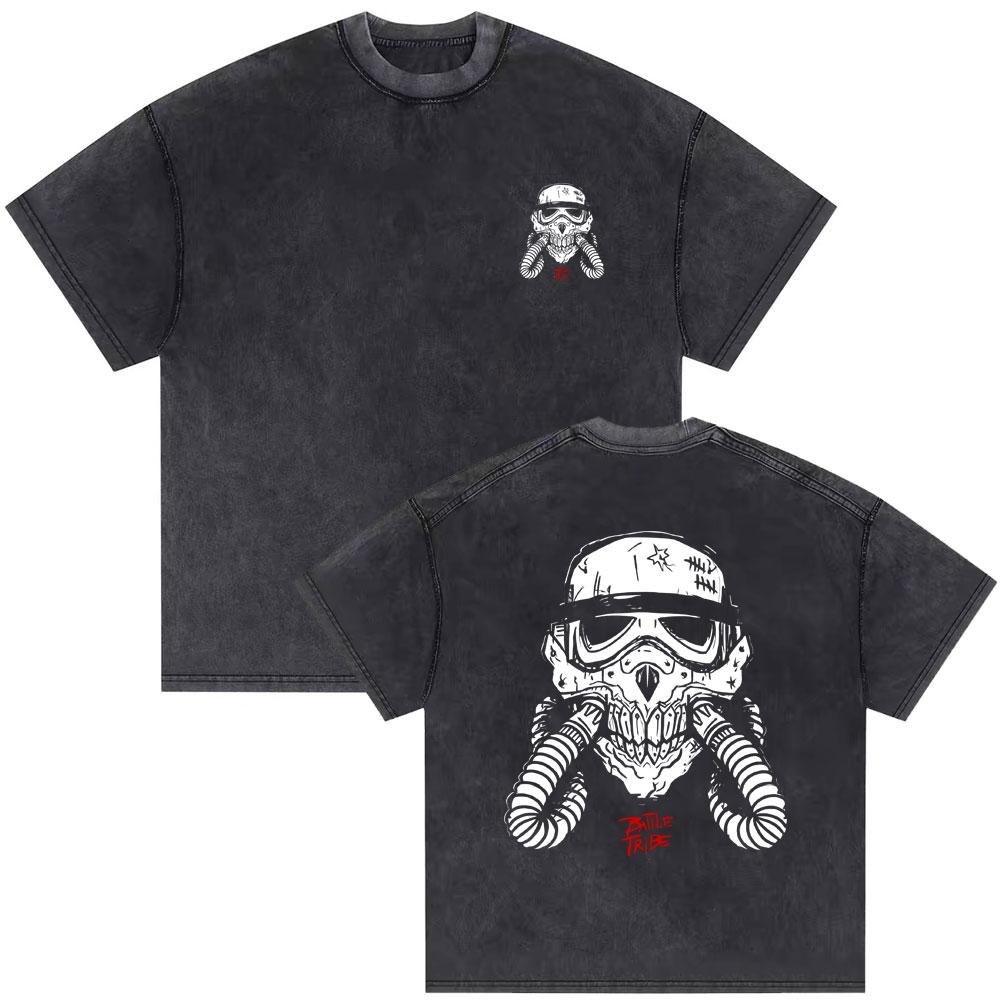 Washed Vintage Forward Observations Group Tshirt Skeleton Graphic Tees Mens Cotton Oversized Tshirt Male Gothic Punk T Shirts