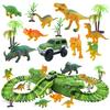 Caihezhi 153 Teile/satz Elektrisches Rennauto DIY Montage Track Puzzle Dinosaurier Szene Kinder Spielzeug