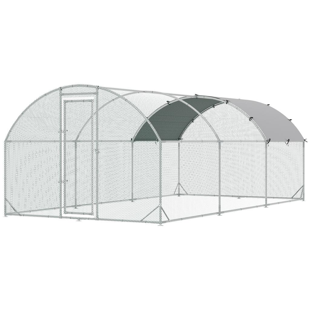 Galvanised Chicken Coop Hen House W/ Cover 5.7 X 2.8 X 2m