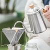 Outdoor Coffee Pot Stainless Tea Kettle Camping Tableware Wooden Handle 650ml Coffee Kettle Tea Pot Filter Cup Bean Grinder