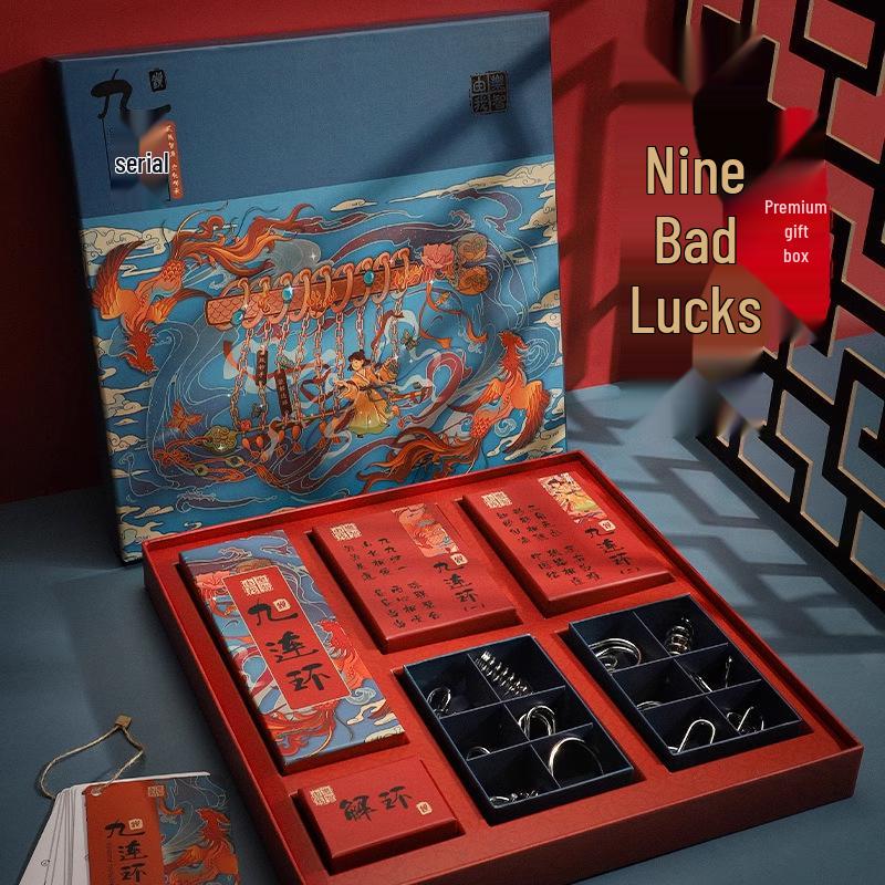 Nine Linked Rings Puzzle Toy Set: 25-Piece Stainless Steel Luban Locks for Primary School Children.