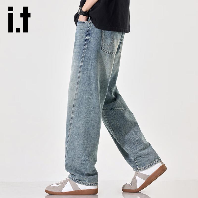 Izzue IT Men's Straight-Leg Casual Denim Jeans