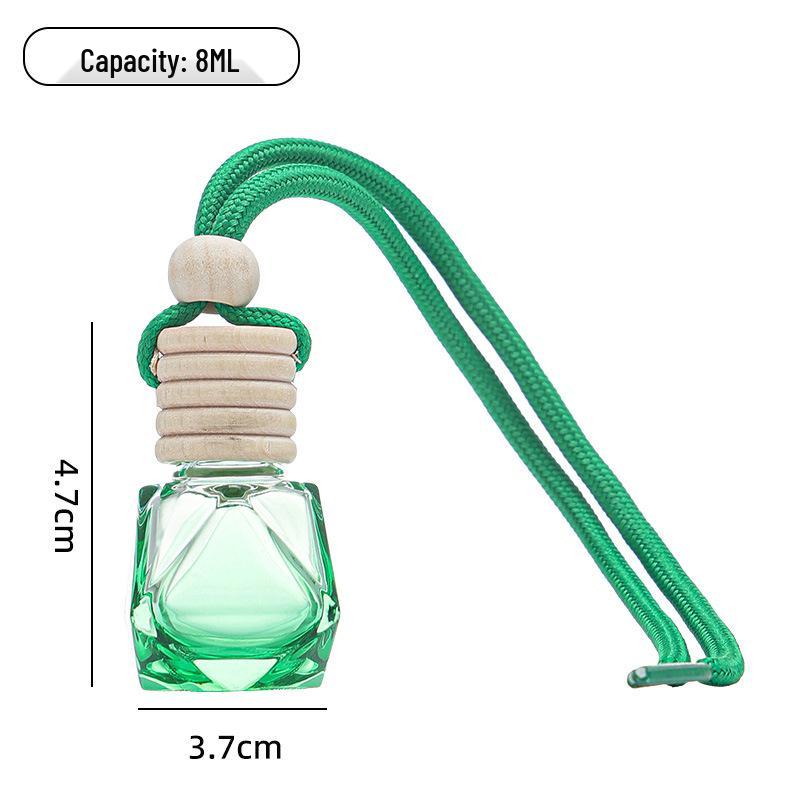 Colored Glass Car Air Freshener Bottle with Lanyard – Rearview Mirror Pendant & Essential Oil Diffuser
