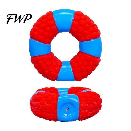 Puppy Teething Toys Lifebuoy Ring Dog Toy, Latex Squeaky Chew Teeth Oral Care Cleaning Toy for Aggressive Chewers, Interactive Pet Training