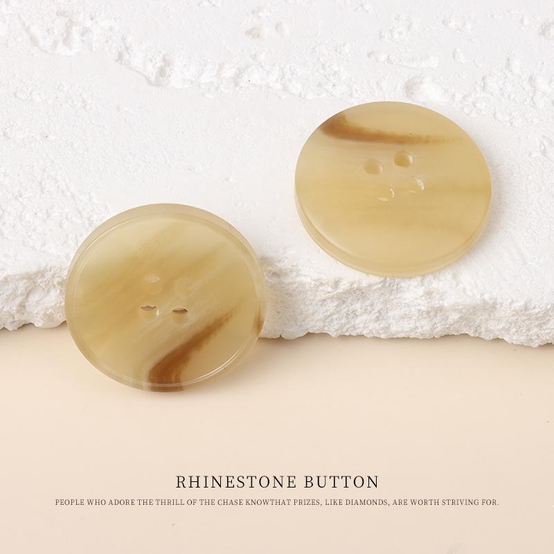 5 Stück Harz Imitation Hornmuster Knöpfe Blazer Kleidung Vierlochknöpfe Mantel Trenchcoat Pullover Knöpfe