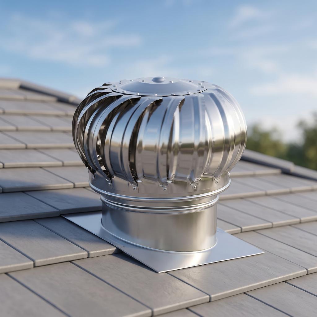 160mm Roof Vent Attic Fan Thickened Quiet Powerful Airflow Stainless Steel Turbines Roof Ventilator for Factory Farm