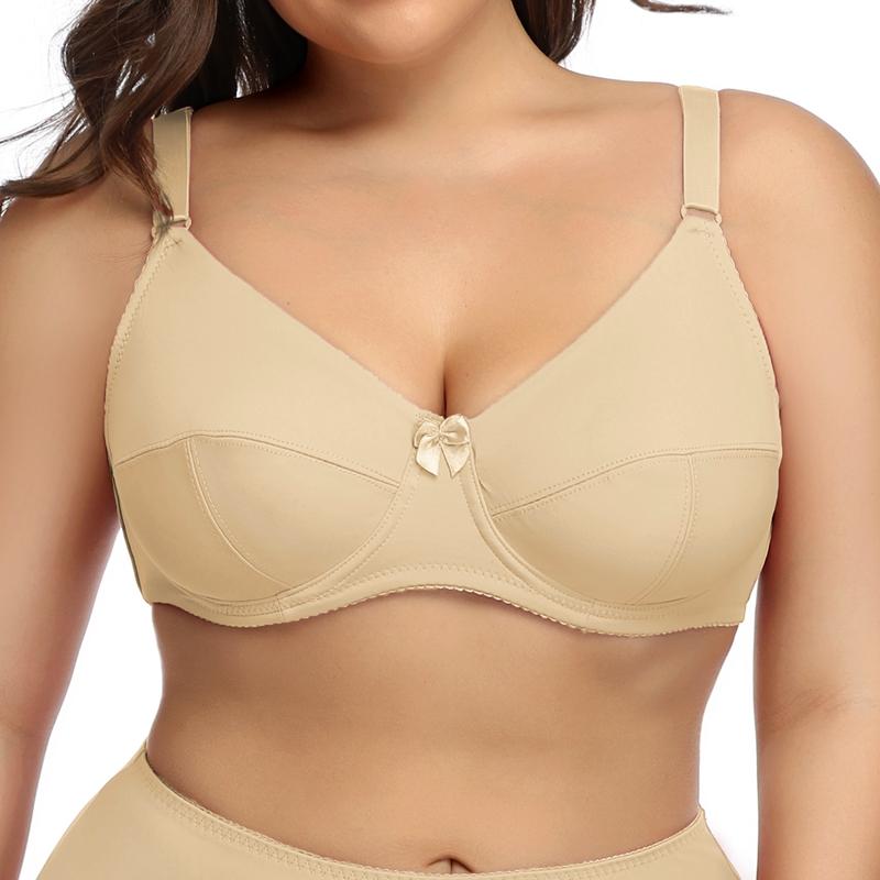 Soutien-gorge grande taille pour femmes, couverture complète, non rembourré, sans doublure, simple, sous-vêtements quotidiens, lingerie, bonnet E