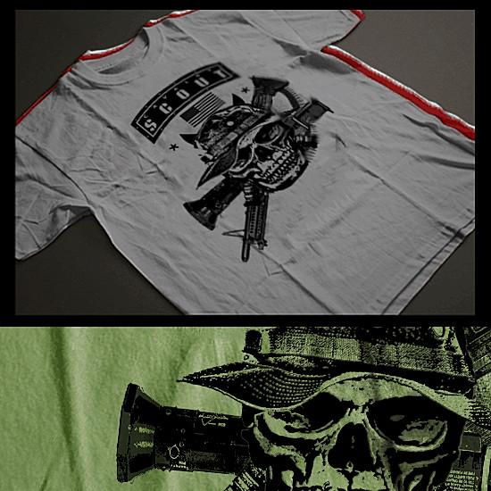 

Combat t-shirt military Cavalry Scout Infantryman Gunner Tactical assault tee S