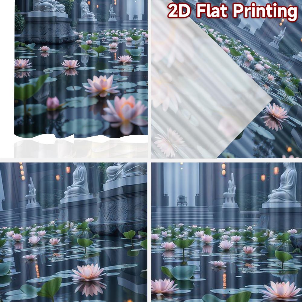 2D Flat Photography Backdrop Popular Party Party Backdrop Buddhas and Tranquil Water Lilies 100% Polyester Holiday