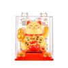 335 New Small Solar Waving Lucky Cat Ornament for Cake, Home, or Car Decoration