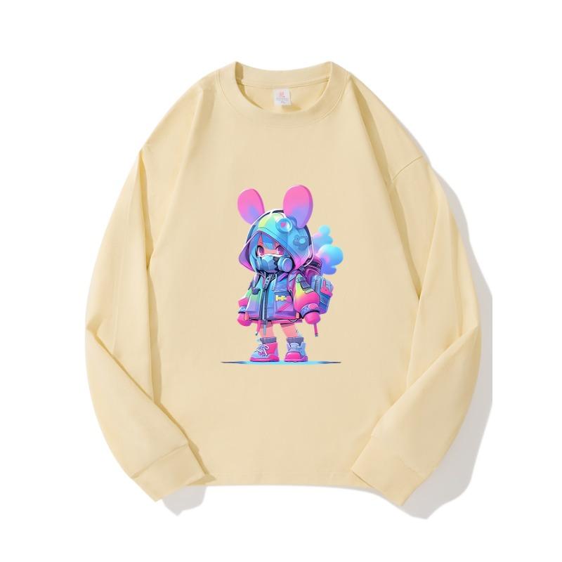 

Осенняя одежда ручной работы для девочек, длинный рукав, чистый хлопок, новый мужской и женский топ, весенний внутренний слой, базовая рубашка, футболка с круглым вырезом и длинными рукавами XXL бежевый