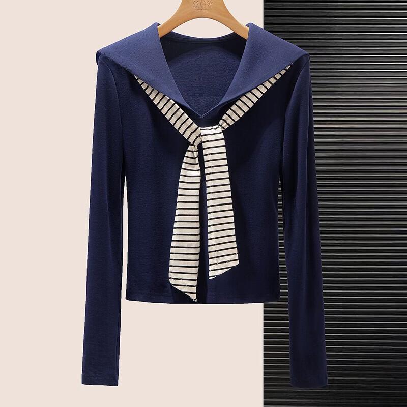 

Sibaishi Women s Lapel Long Sleeve T-shirt S