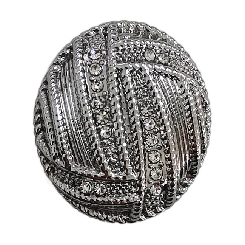 5Pcs Oval Buttons With Diamond Leather Coat Buttons, Small Fragrance European And American Style Double-Sided Nylon Suit Jacket Metal Buckle