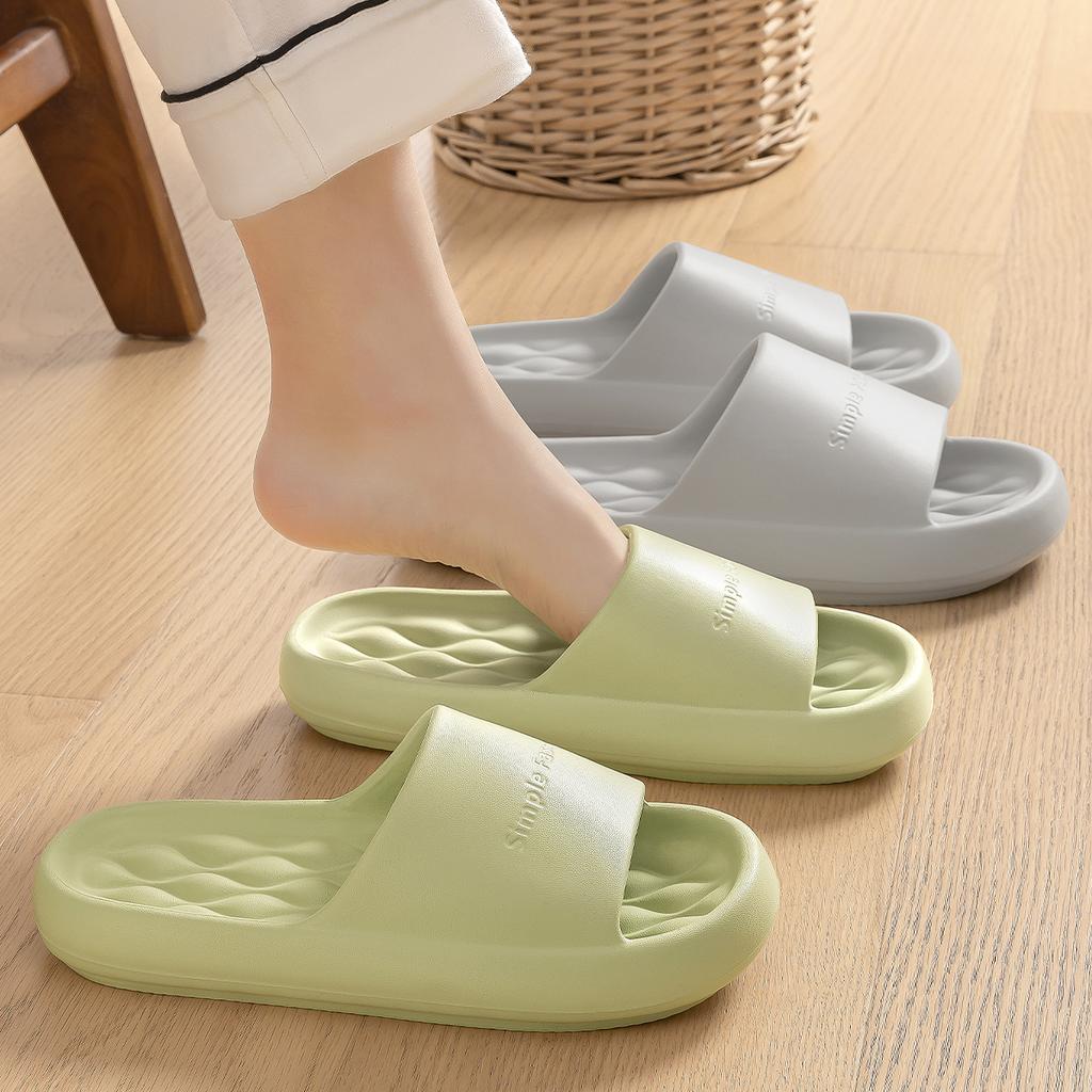Thick Bottom Women Home Slippers Platform Beach Indoor Slides Fashion Comfortable Non-slip Slippers Breathable Lightweight Men Bathroom Slippers