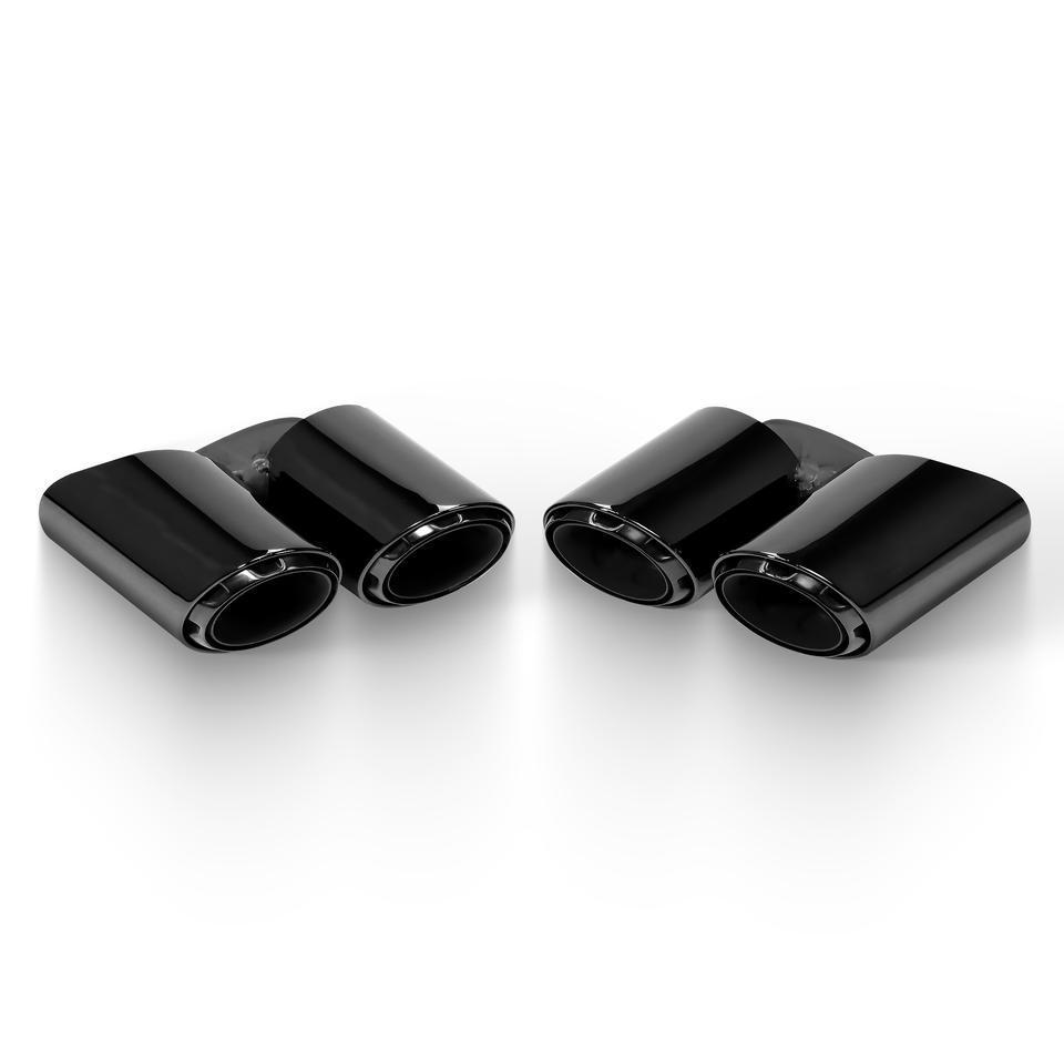 

Sporty Black Chrome Exhaust Tailpipe for 2017-2020 Porsche Panamera, Three-Layer, Four-Outlet Design Car Exhaust Pipe