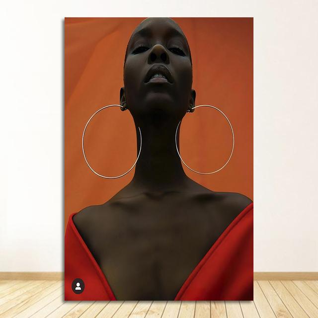 African Art Woman Canvas Painting Wall HD Picture Beauty Girl Scandinavian Posters and Prints for Living Room Home Decor Cuadros