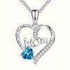 Rhinestone Decor Heart-shaped Pendant Necklace,The Perfect Gift for Mom,Her: Valentine's Day, Anniversary,Birthday,Mother’s Day