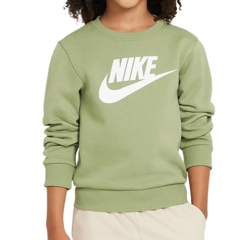Nike Sweatshirt Crew Neck Comfortable Fleece Lined Long Sleeved Oil Green Children Aged 3 7 Years Old IB2553-386