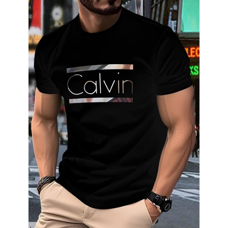 Herren 3D Digitaldruck Kurzarm T-Shirt Rundhals Lässiges Tee Schmale Passform Jugend Mode Top