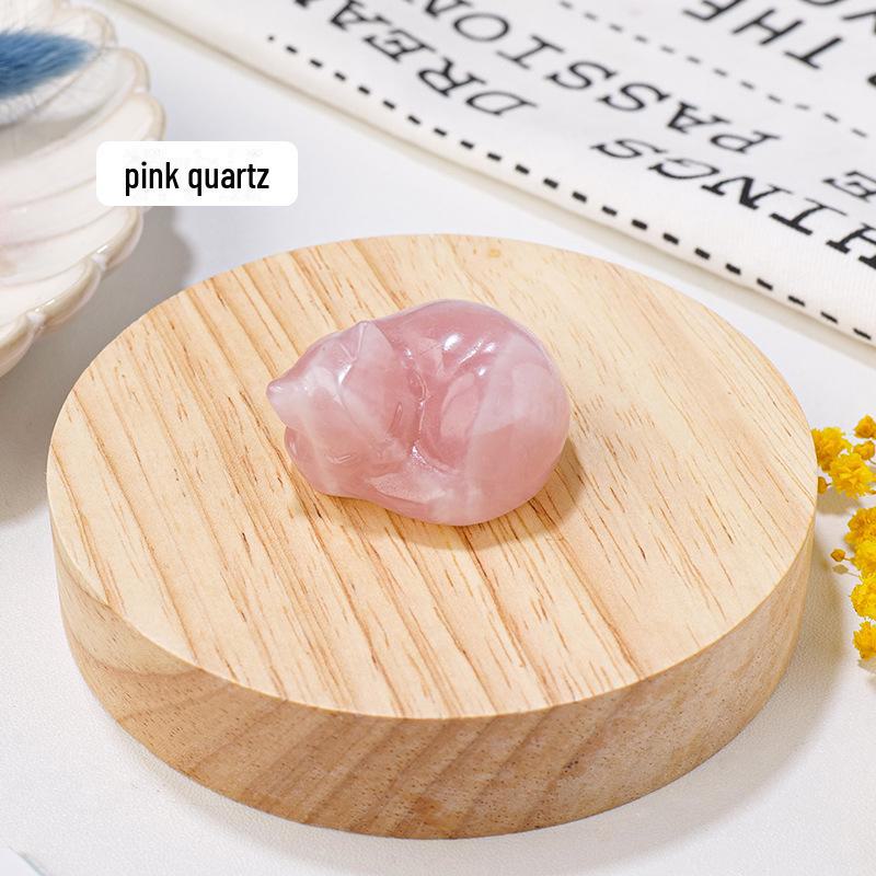 

Фигурки кошек из натурального хрусталя: Украшения из полудрагоценных камней ручной работы для домашнего декора 2x3.5x3.5 cm