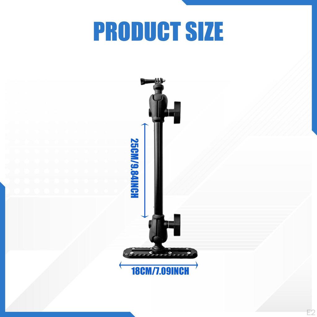 Action Camera Pole Mount for Kayak Mounting Bracket Aluminum Support Rafting