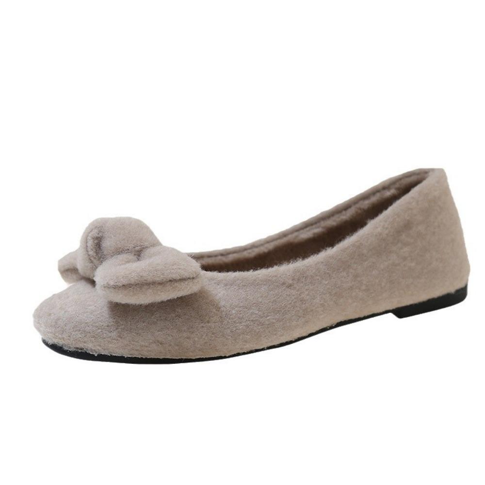 Mocassins Femme Grande Taille Mode Laine d'Agneau Bouclée Fourrure de Mouton Plates Femme Chaudes Chaussons en Peluche Hiver Chaussures en Coton Femme Bottes de Neige Fourrées