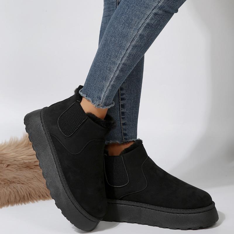 fashion Snow Boots for Women Flat Heel Booties Ladies Ankle Boots Winter Footwear Boots Women Round Toe