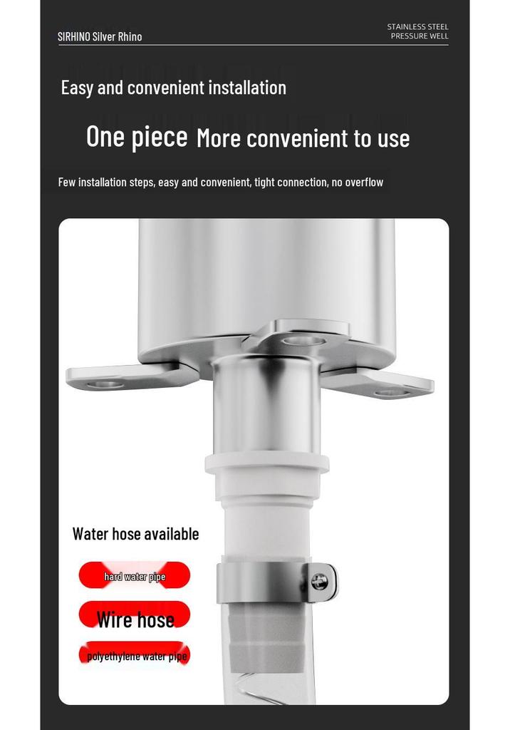 Bomba de Agua Manual de Acero Inoxidable con Manivela para Pozos