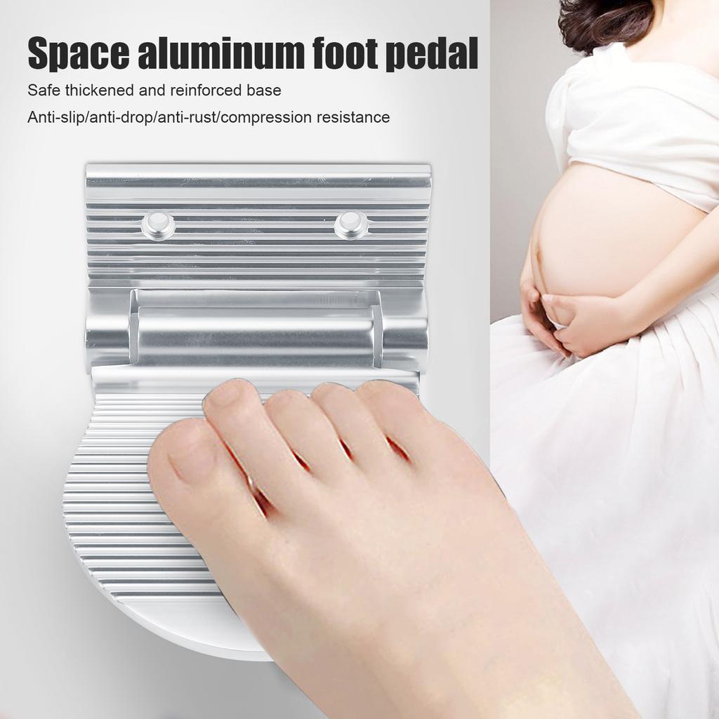 Fußstütze Wandmontage Raumaluminium Rutschfestes Fußpedal für Flur Eingangsbereich Badezimmer(Silber )