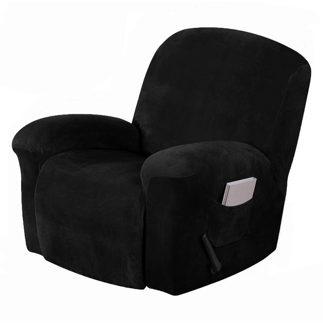 Solid Color Recliner Sofa Cover Velvet Lounge Armchair Cover Slipcover Stretch Thicken Relax Massage Chair Cover Seatcovers