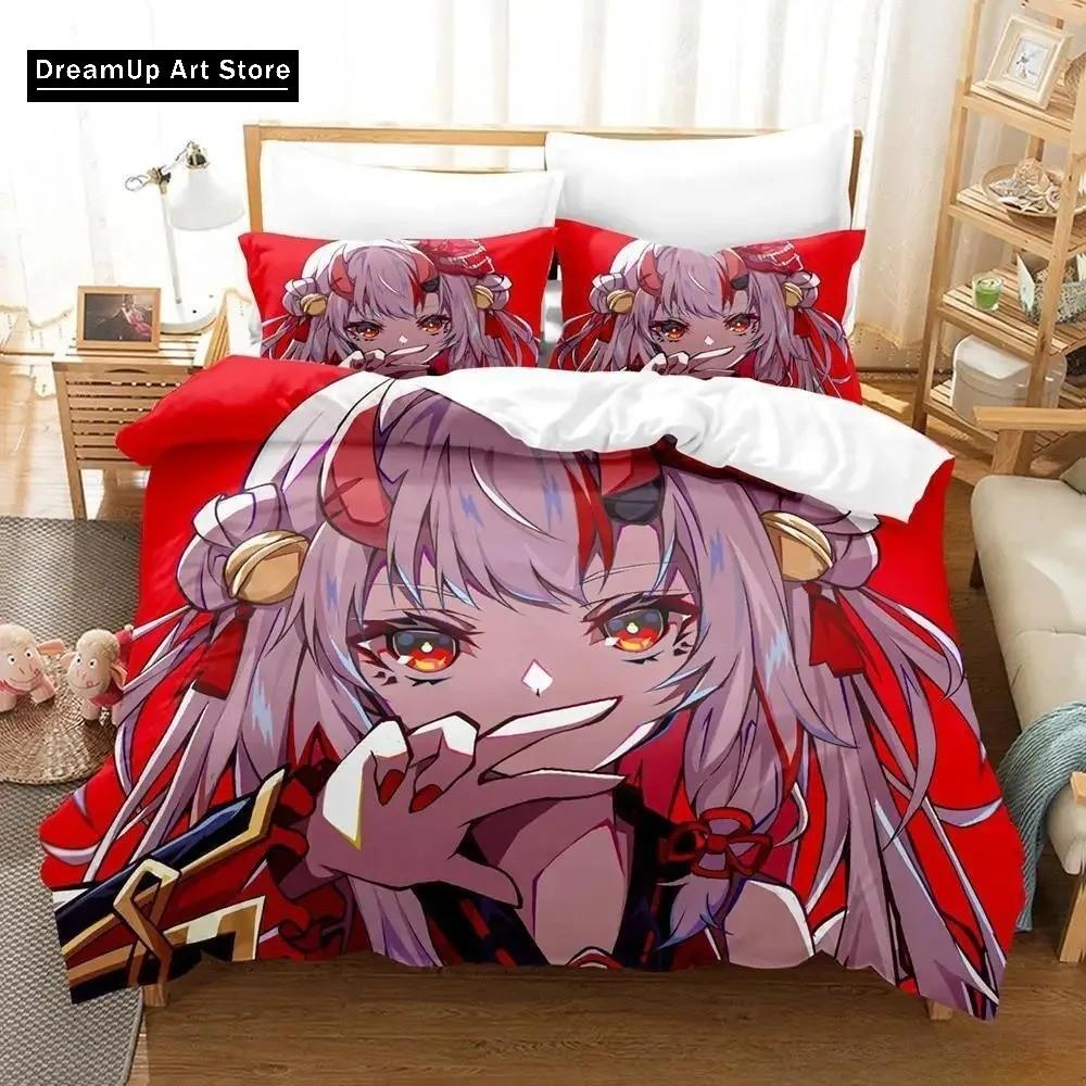 3D Print Fashion Kawaii Nakiri Ayame Bedding Set Boys Girls Twin Queen Full Size Duvet Cover Pillowcase Bed Adult Bedroom