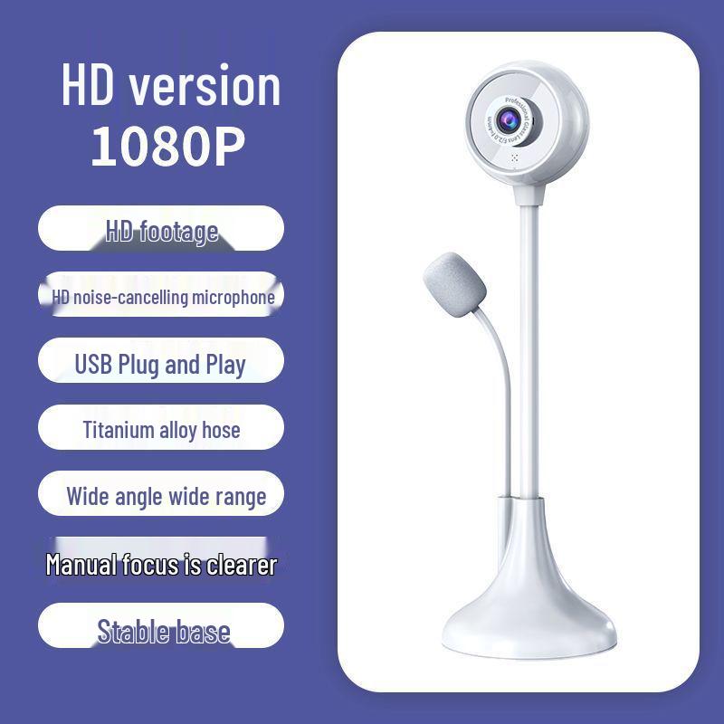 Driver-Free 2K HD USB Video Conferencing Camera with Desktop Mic