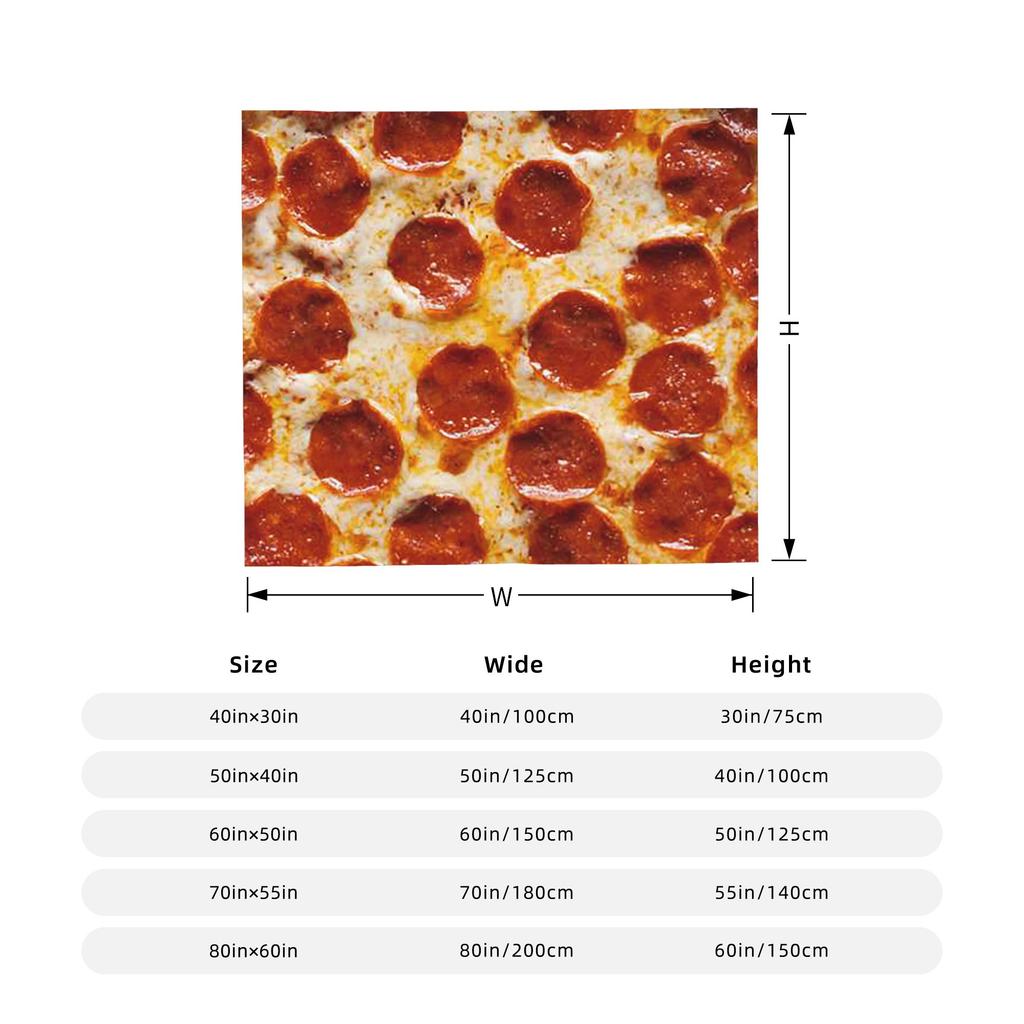 Pepperoni Pizza Pattern Flannel Blanket Tortilla Food Awesome Throw Blankets for Home 125*100cm Bedspread
