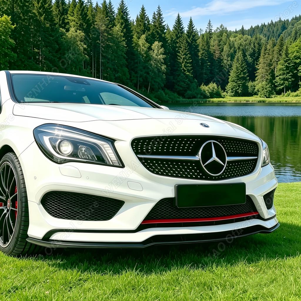 Front Bumper Splitter Lip Spoiler Diffuser Guard Body Kit Cover For Mercedes Benz CLA Class C117 CLA200 260 CLA45 AMG 2013-2015