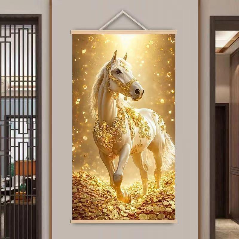 Purple Energy of the East: Auspicious Success Painting for Living Room, Entryway, Office, or TV Wall