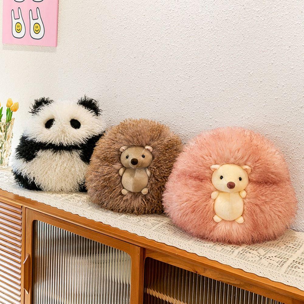 

Panda Hedgehog Plush Toy Solid Color Animal Stuff Doll Kawaii Hedgehog Plush Pillow Birthday Brown Hedgehog