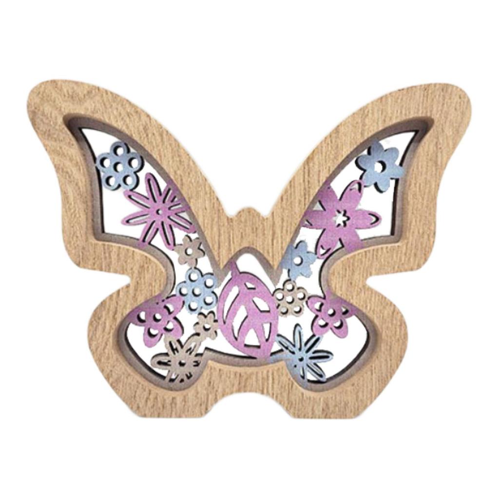 Butterflies Ornaments Decoration Gifts Carved Statue Hollow Butterfly Wood Spring Decor for Shelf Home Living Room Table Desktop